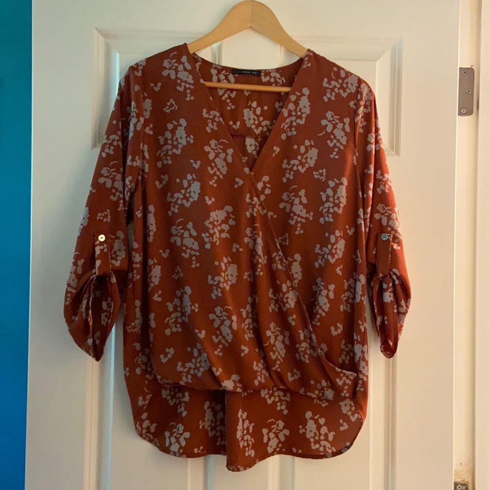 Stitch Fix blouse with abstract floral pattern